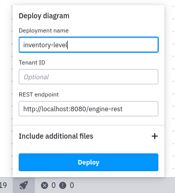 modeler deploy dialog